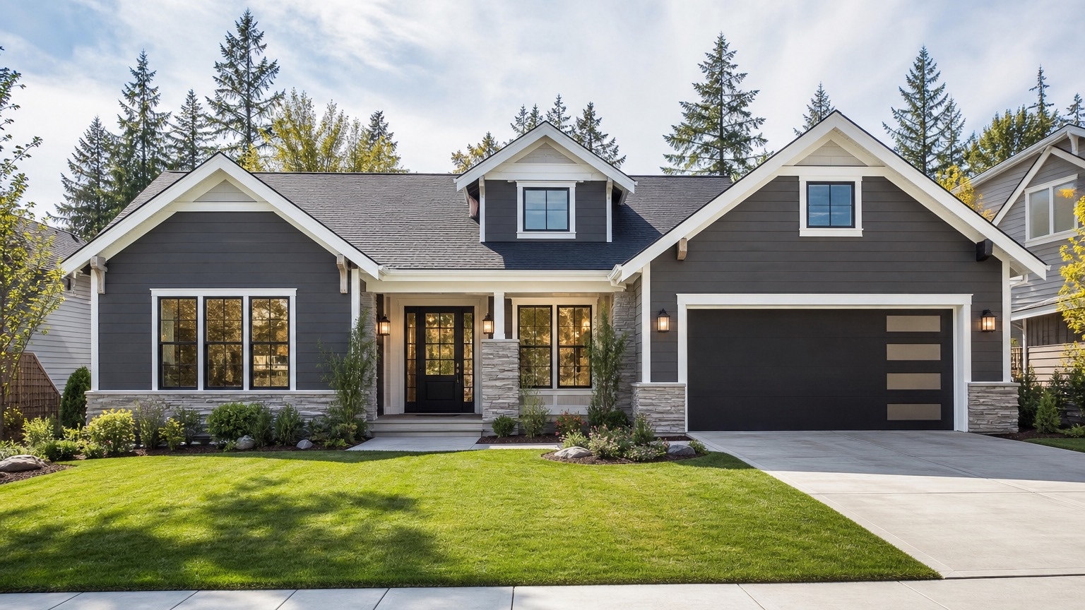 AI home exterior remodel concept showing a refreshed facade from one house photo